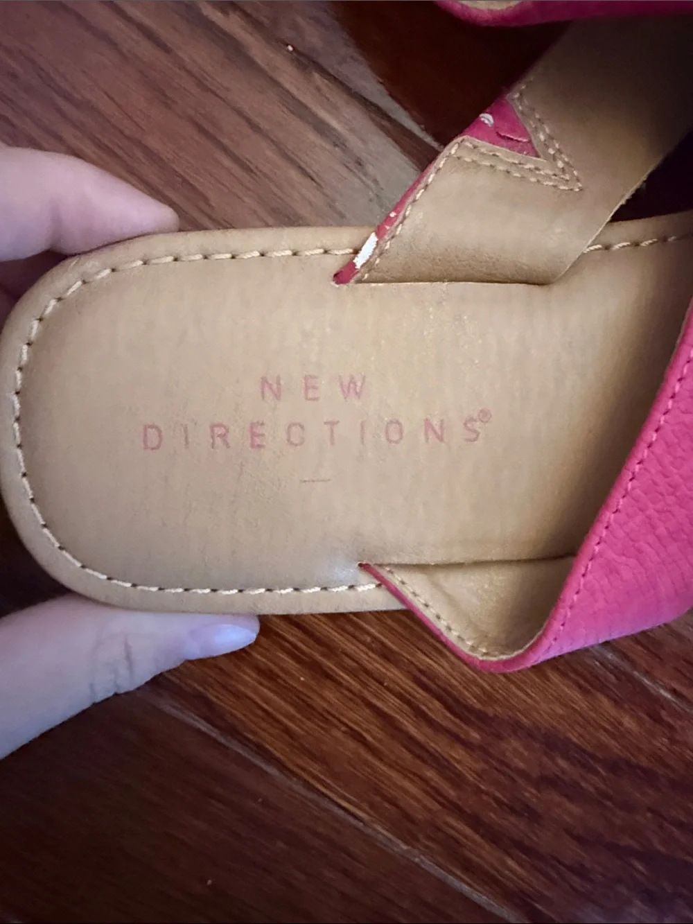 new directions Hot Pink Thong Sandals with Tan Footbed